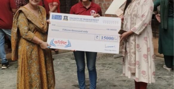 NCM Congratulates Ms. Princy Patel, SY Student, on Winning ₹15,000 in GLS University’s SIP Competition