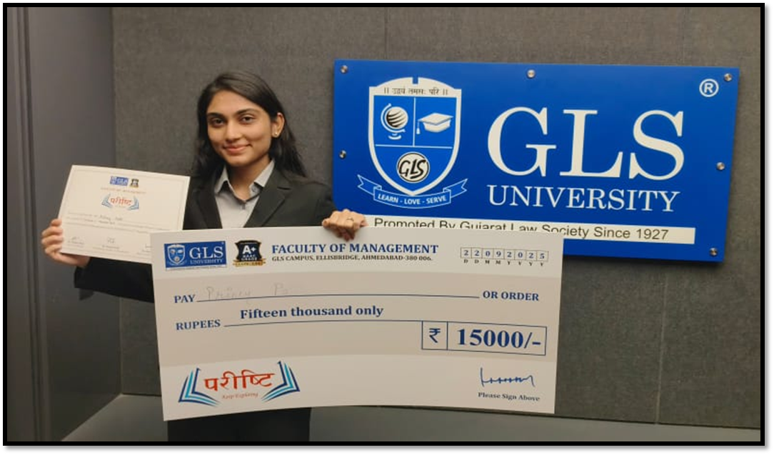 Princy Patel secures 2nd Position in PARISHTI 2025
